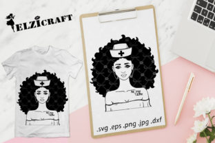 Afro Girl Nurse Silhouette for Crafts & Graphics