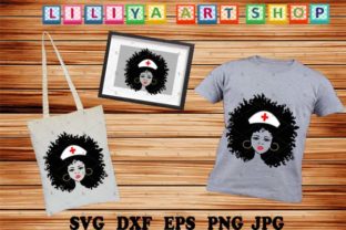 Afro Nurse Graphics for Crafts & Branding