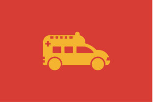 Medical Ambulance Flat Vector Icon for Graphics