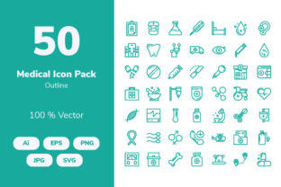 Medical Outline Icons: Graphics for Pro Design